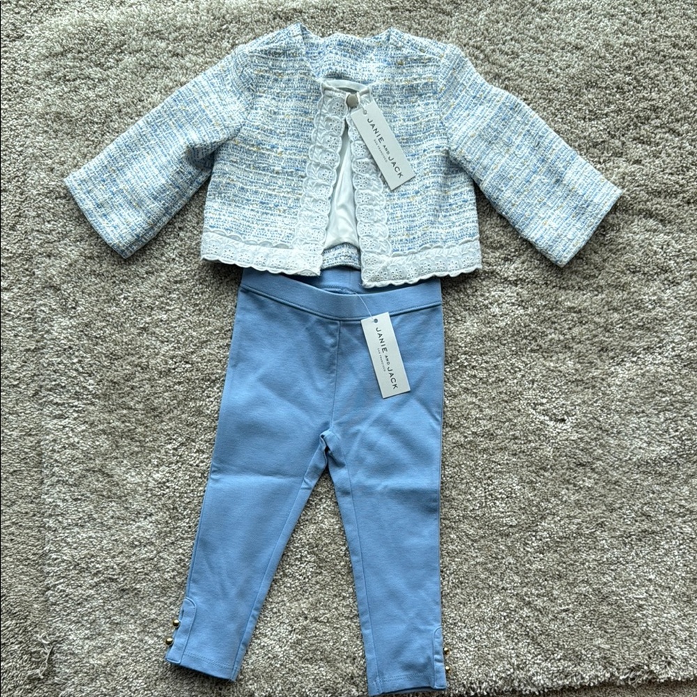 Janie and Jack Blue and White Blazer Jacket